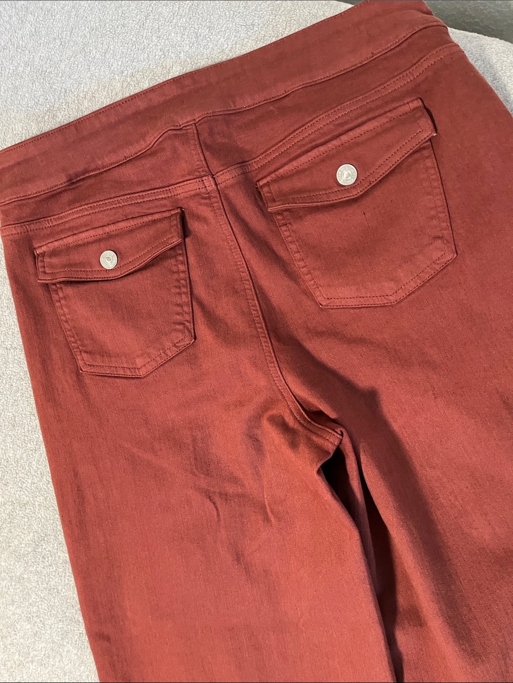 Chicos Wide Leg Ankle Pants 10 Sailor Nautical High Rise Brown Button Pullup - Picture 7 of 10